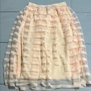 Elegant Powdered Pink Striped Skirt Size Small